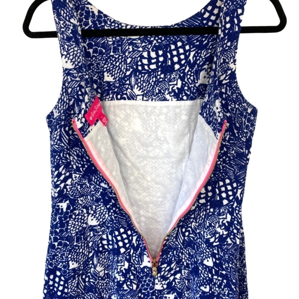 Lilly Pulitzer For Target Blue/White Patterned Dress w/Trim - Picture 8 of 14